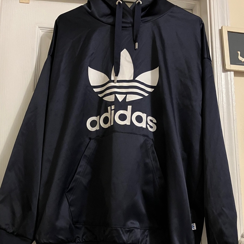 Adidas Men's black hoodie with White Logo